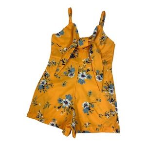 Floral Yellow kids romper